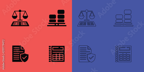 Konstfotografi Accounting and financial management featuring scales of justice, bar charts, pro