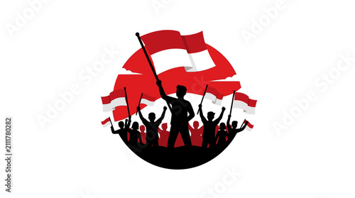 Bild auf Leinwand Indonesian Independence Day Celebration Vector Illustration
