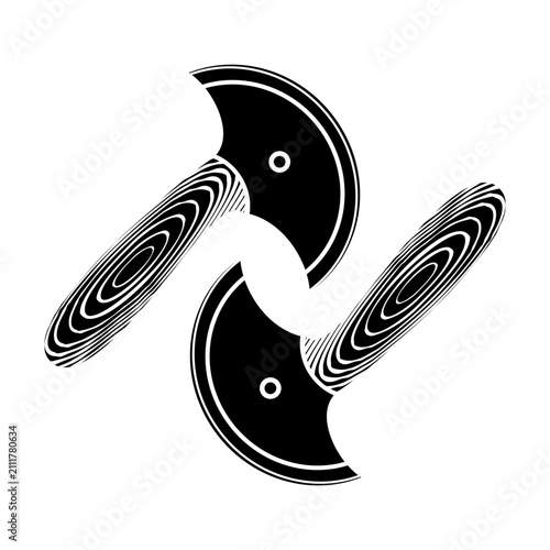 Leather Round Knife design vector art