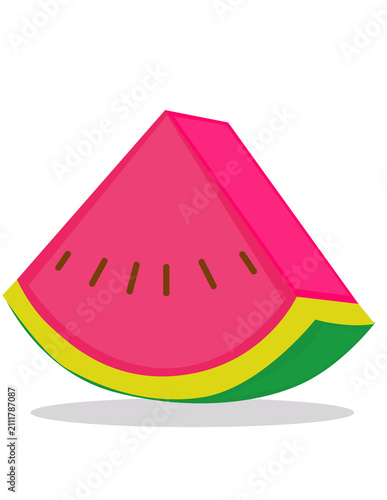 Cartoon isolated melon. Ripe watermelon and juicy watermelons slice, whole and sliced red fresh delicious piece tasty water melons fruit vector illustration.