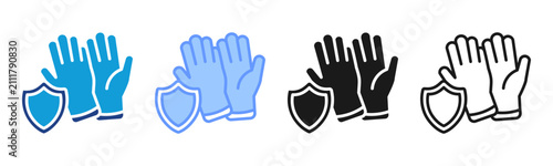 Laboratory Gloves icon set multiple style collection