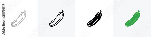 Cucumber icon set with different styles, design for web and app.