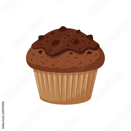 Delicious chocolate chip muffin with crumbly topping.