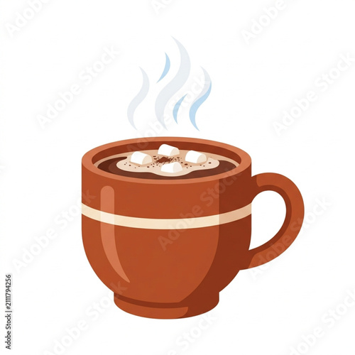 Obraz na płótnie Steaming Hot Chocolate Cup with Marshmallows.