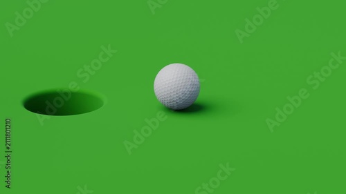 Golf Ball Falling Into Hole