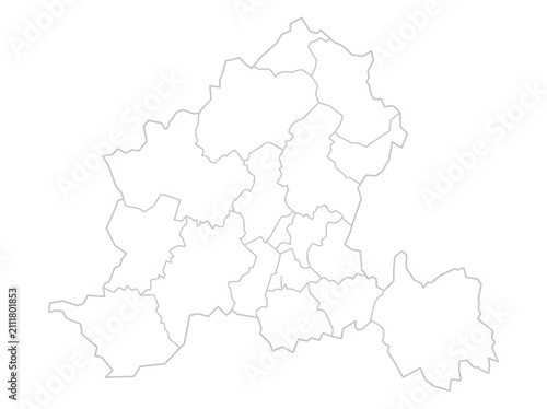 Принти на полотні Piedmont Italy Administrative Map Outline with Province Borders