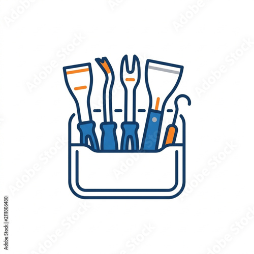 Set of various dental tools in a holder for professional use.