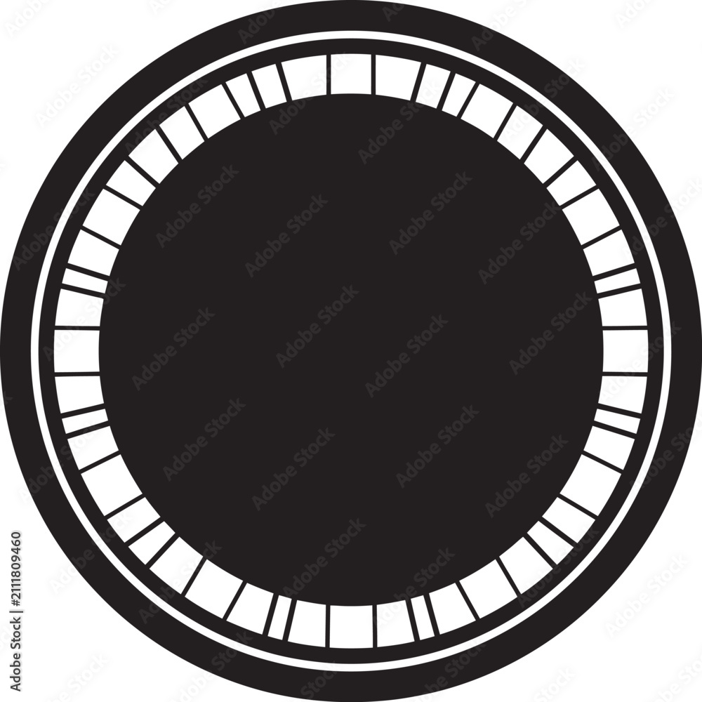 Fototapeta premium Abstract circular frame with radial lines for modern badge or emblem.