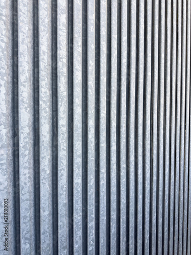 Galvanized Steel Sheet Metal Wall Background with Perspective Lines