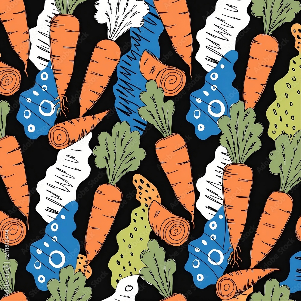seamless pattern with carrots