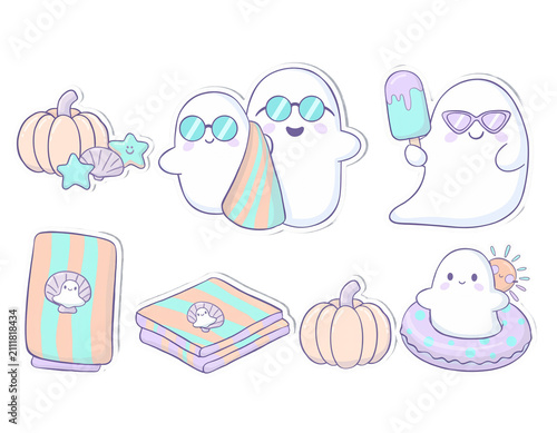 Colorful abstract illustrations featuring whimsical shapes, playful designs, suitable for creative projects or branding. Isolated on white background or PNG