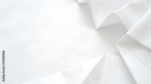 Abstract white fabric folds and shadows clean minimalist background