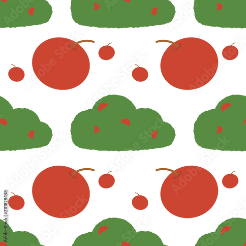 seamless pattern with apples 열매수풀패턴