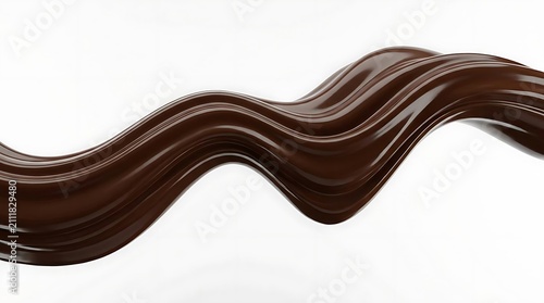 Smooth chocolate swirl isolated on white background