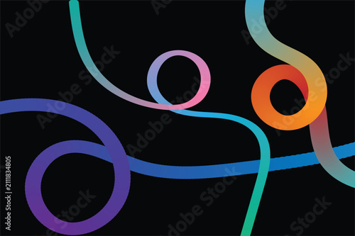 Modern vibrant gradient abstract lines creating dynamic artistic design background graphic element
