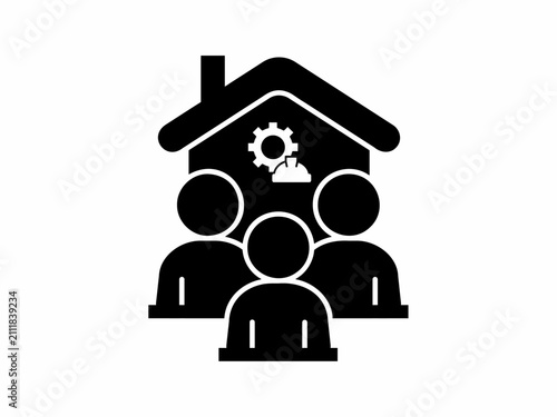 Bild auf Leinwand Black tenant icon in a simple flat silhouette style.