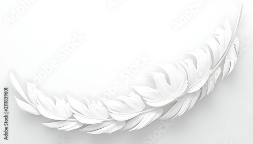Elegant White Laurel Wreath Border on a Clean Background.