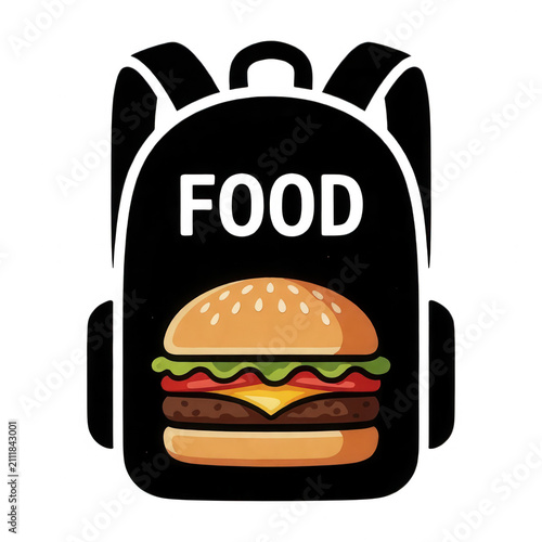 Food Themed Backpack Design Element Transparent Background