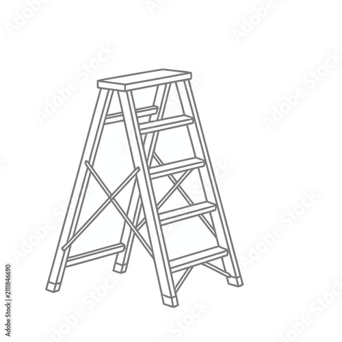 A-frame stepladder illustration