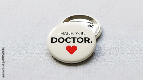Round button badge with 