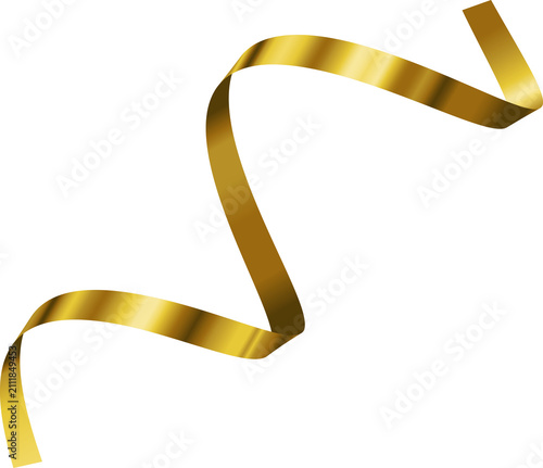 Elegant Shiny Golden Twisting Ribbon Curl