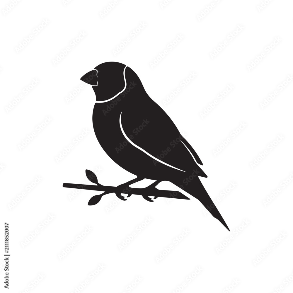 Obraz premium Gouldian finch silhouette isolated on white background. Finch icon vector illustration design.Adobe Illustrator Artwork