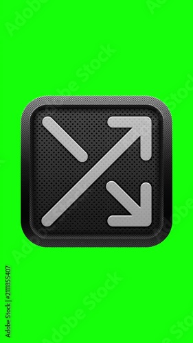 3D Crossing Arrows Shuffle Icon on Green Screen Button