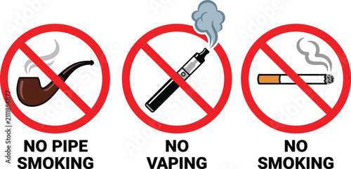 no smoking vector icon set graphic element isolated on white background prohibition sign warning symbol