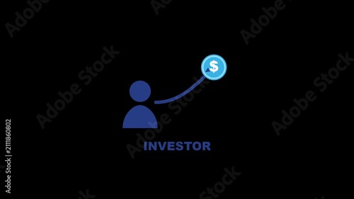 Minimalist Financial Investor Concept Graphic with Growing Dollar Coin