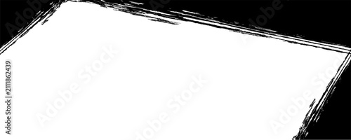 Obraz na płótnie Black grunge brush stroke border frame perspective abstract background vector te