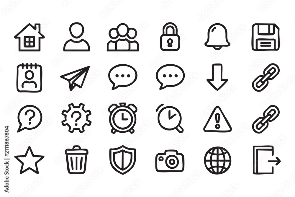 Fototapeta premium User Interface Navigation Icon Set for Web and Mobile Applications