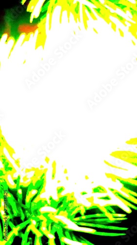 Vertical 4K Abstract Neon Green Glowing Pine Needle Foliage Motion Graphic Loop