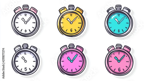 Sticker Design Illustration of Stopwatch