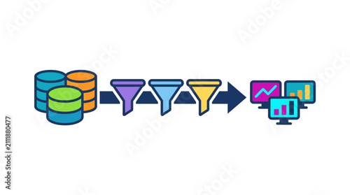 Data pipeline process with storage, filters and charts