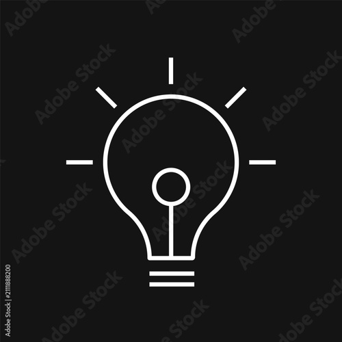 light bulb vector illustration isolated on dark background