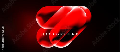 Foto Abstract red shape dominates black background