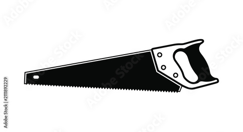 Bild auf Leinwand Hand saw silhouette against a white background