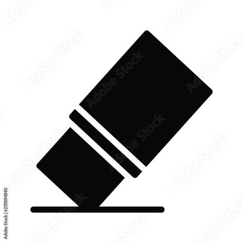 Icon eraser solid single symbol for office supply and school stationery vector graphic