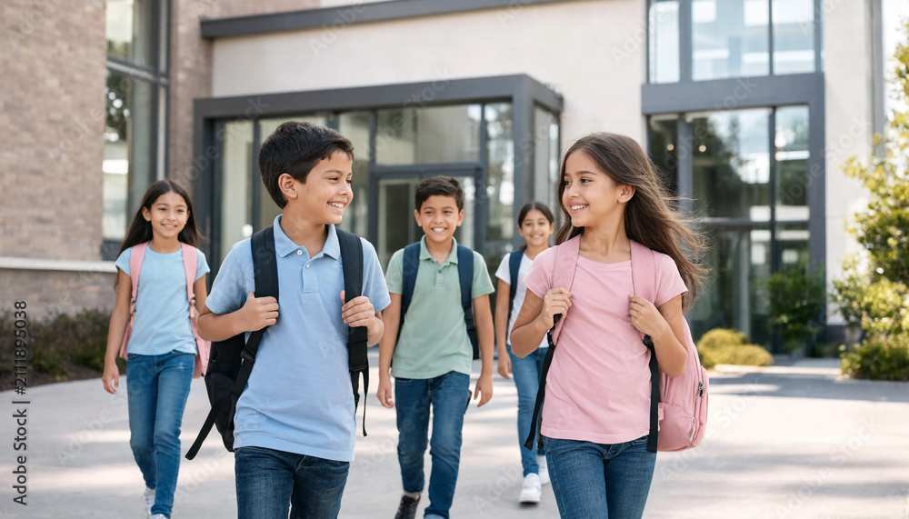 Obraz premium Students entering school 3