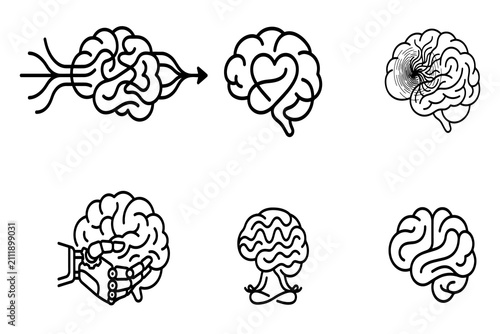 Abstract Brain Symbol Vector Icon
