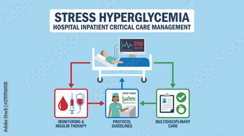 Bild auf Leinwand Stress Hyperglycemia Hospital Inpatient Critical Care Management