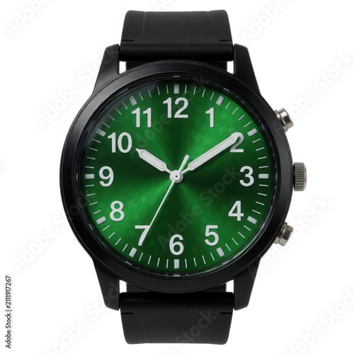 Green Analog Watch Transparent Background