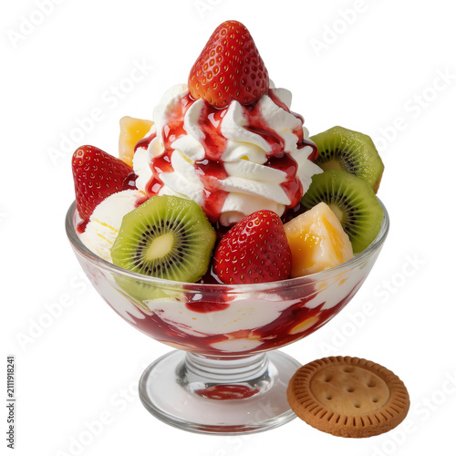Strawberry Kiwi Dessert Bowl Transparent Background