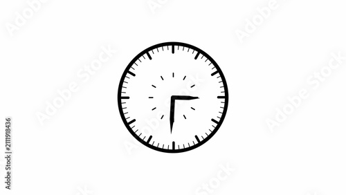 Time lapse of spinning clock in 12 Hour.Seamless motion animated footage.Time