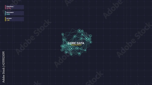Digital Connectivity Network Grid Background for Marketing Data