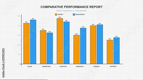 Business Performance Bar Chart Comparing Target Versus Realization
