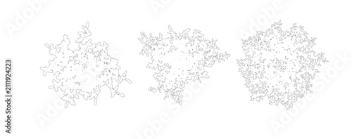 Photos Minimalist tree top view vector set, architectural landscape plan symbols, black