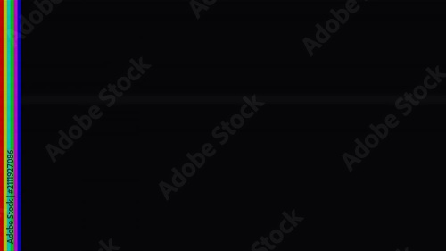 Vertical colorful glitch signal error bar on black background