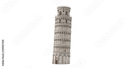 Bild auf Leinwand The Leaning Tower of Pisa, a famous medieval bell tower in Italy
