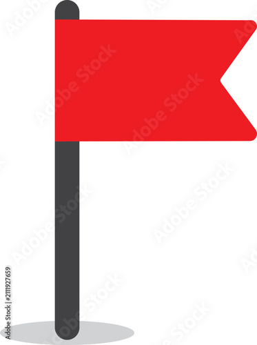 Red Flag Marker Icon Vector